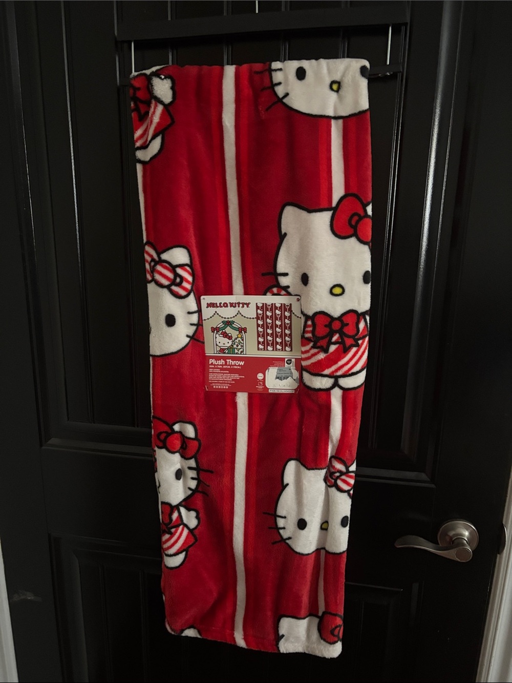 Hello Kitty Red and White Plush Kids Throw Blanket